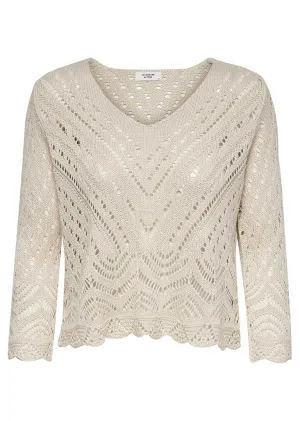 Sunni Crochet Knit Top in Cream