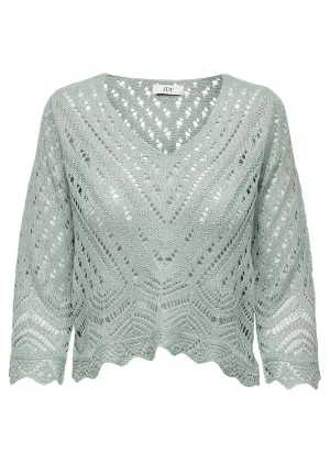 Sunni Crochet Knit Top in Jade