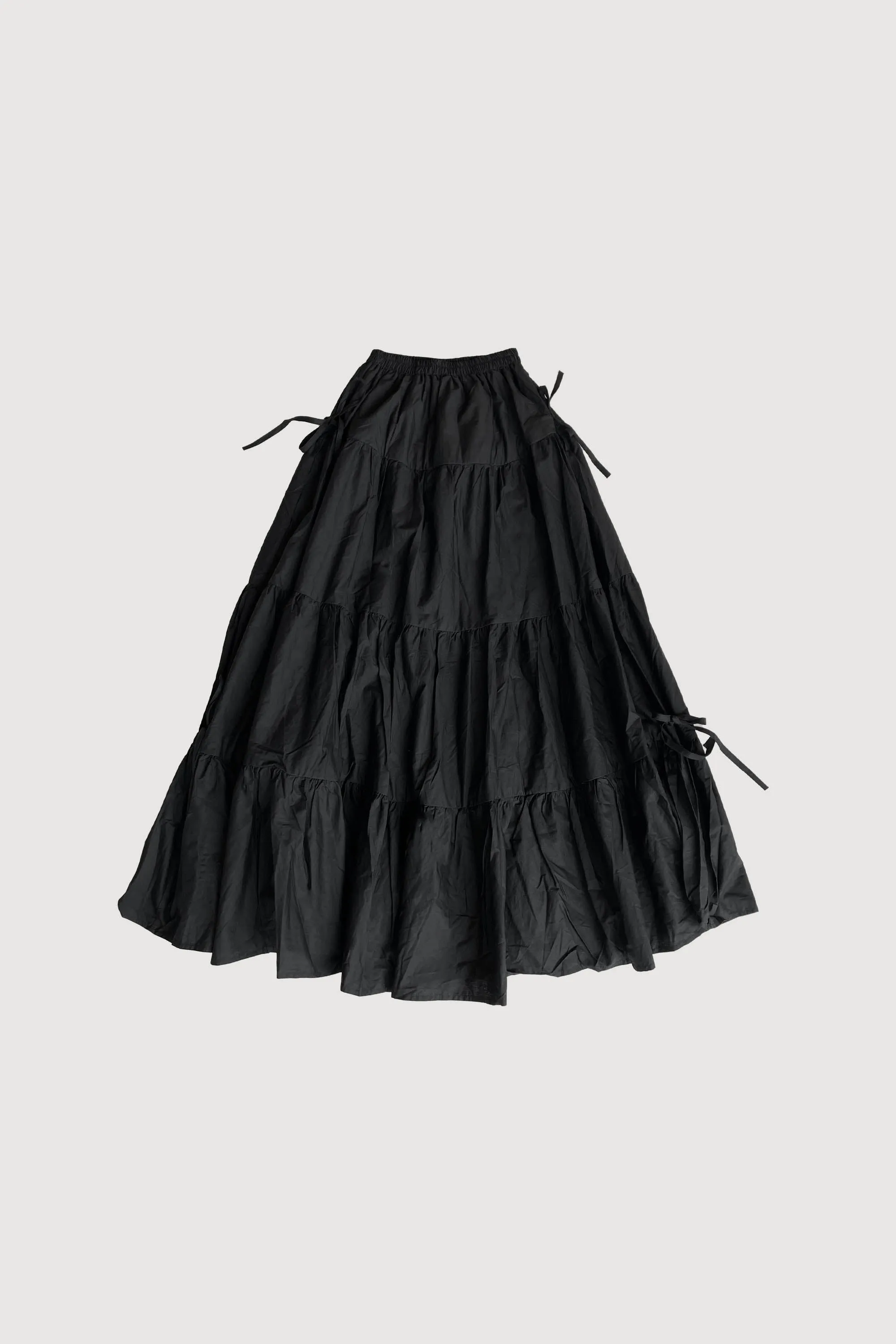 TIERED NYLON MAXI SKIRT