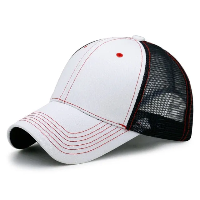 Wholesale Adult Summer Sun Hats Men Cool Hiphop Punk Rock Truck Cap Women Fashion Mesh Baseball Caps
