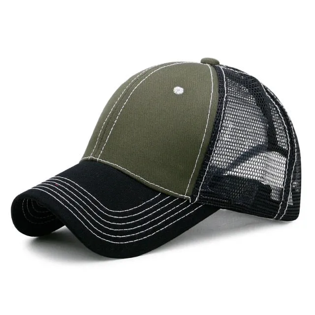 Wholesale Adult Summer Sun Hats Men Cool Hiphop Punk Rock Truck Cap Women Fashion Mesh Baseball Caps