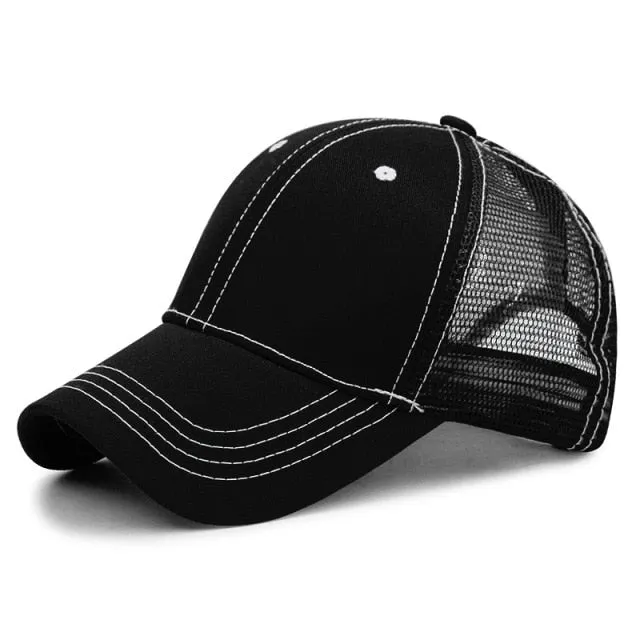 Wholesale Adult Summer Sun Hats Men Cool Hiphop Punk Rock Truck Cap Women Fashion Mesh Baseball Caps