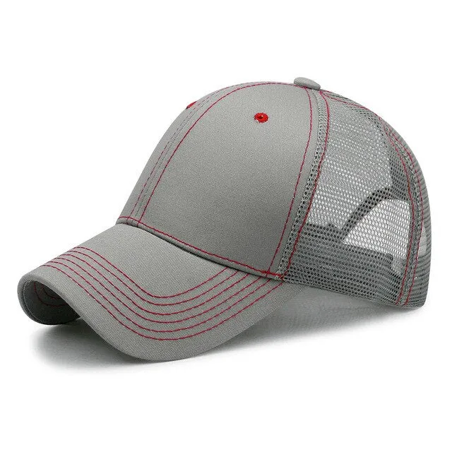 Wholesale Adult Summer Sun Hats Men Cool Hiphop Punk Rock Truck Cap Women Fashion Mesh Baseball Caps