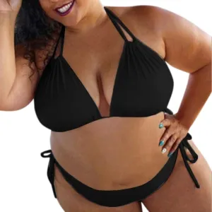 Women Two Piece Swimsuit Halter String Triangle Bikini Sets Thong Cheeky Bathing Suit Mini Swimwear Bikinis