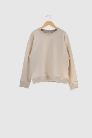 ZHI - Oversized Cotton Sweater in Greige